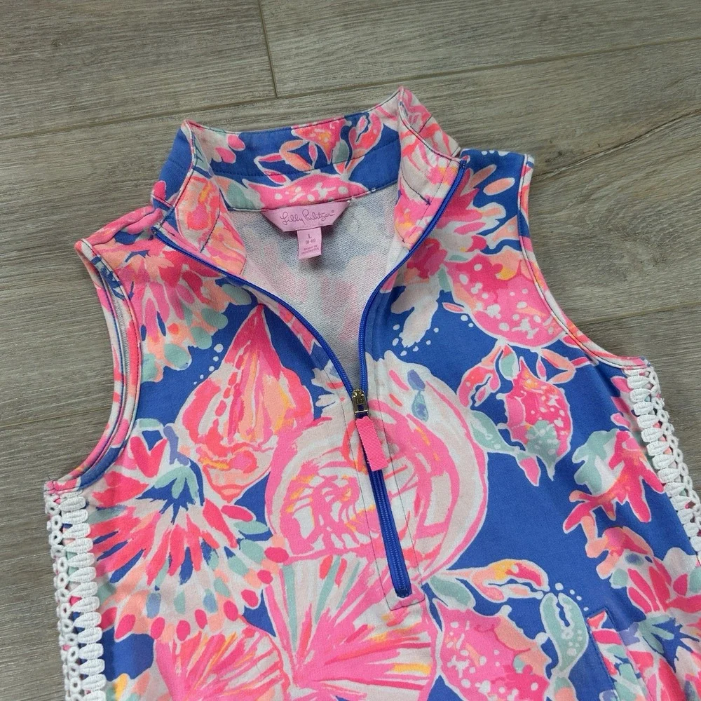 Lilly Pulitzer Girls Large (8-10) Sleeveless Shift Dress Bennet Blue Bay Dreamin